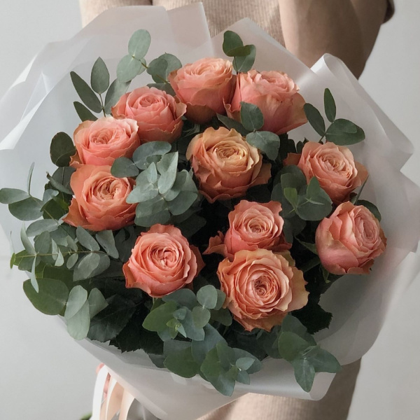 БУКЕТ ИЗ ПИОНОВИДНЫХ РОЗ